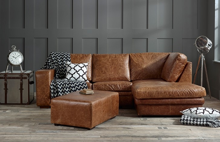 Leather And Fabric Corner Sofas, Leather Chaise Sofa Uk